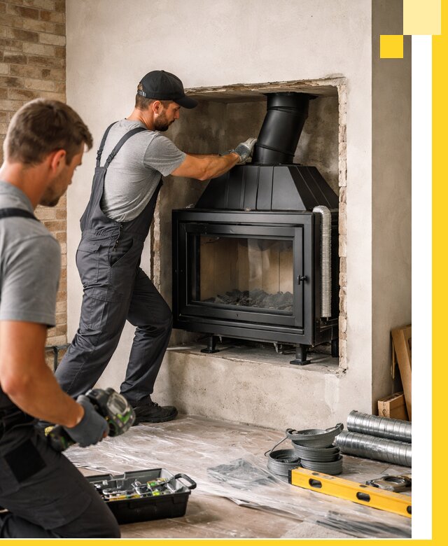Установка каминных топок в Владикавказе: монтаж, подключение