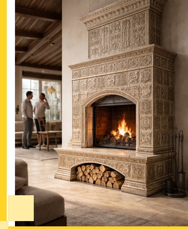 Купить изразцовый камин в Владикавказе от 257700 р. | ЭриданВкз