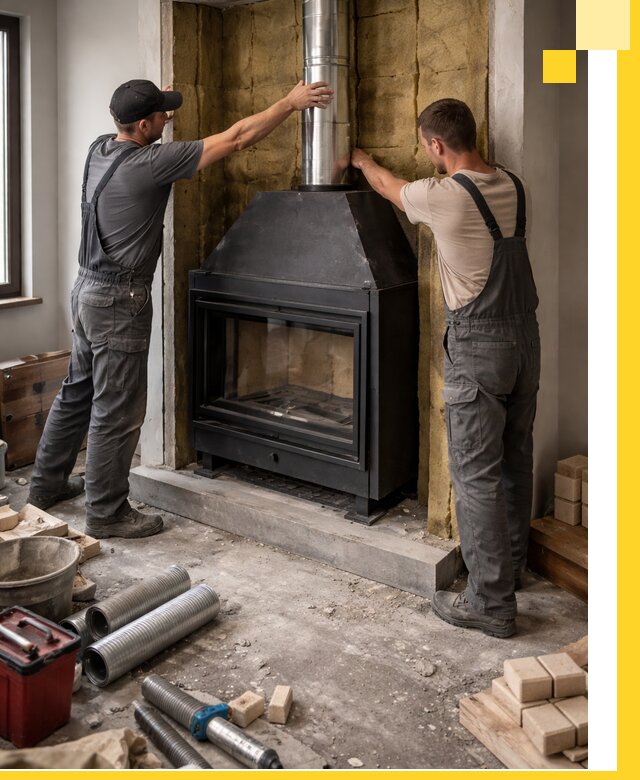 Изготовление и монтаж закрытых каминов в Владикавказе под ключ