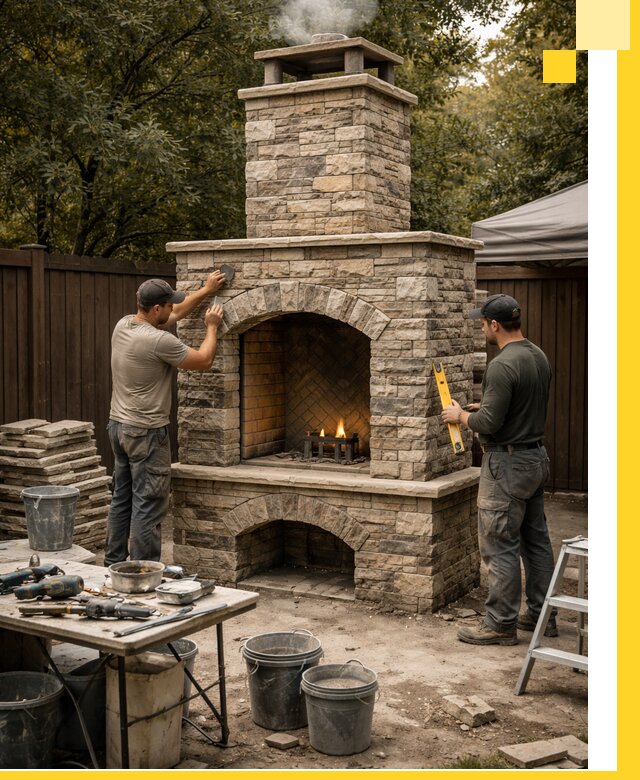 Проектирование и установка уличных каминов в Владикавказе