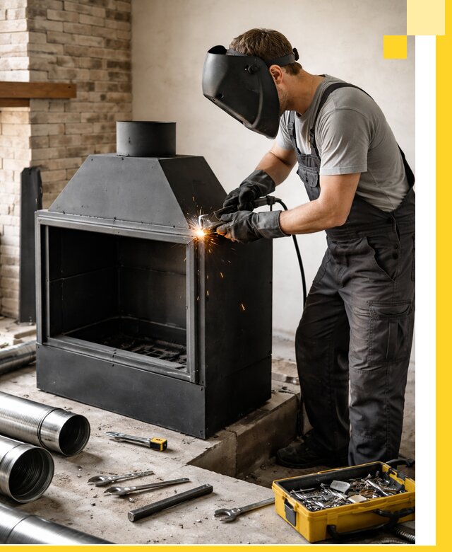 Продажа и установка металлических каминов в Владикавказе под ключ