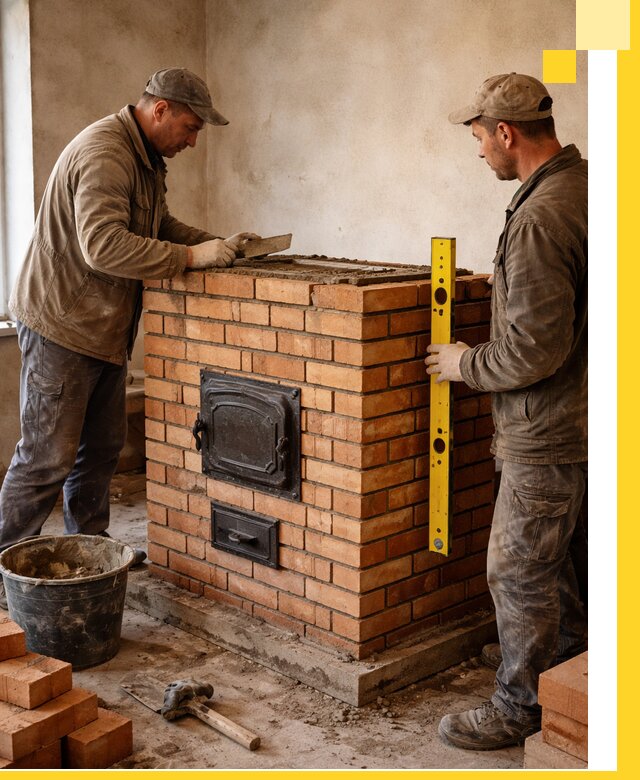 Отопительные печи под ключ в Владикавказе, установка и сборка