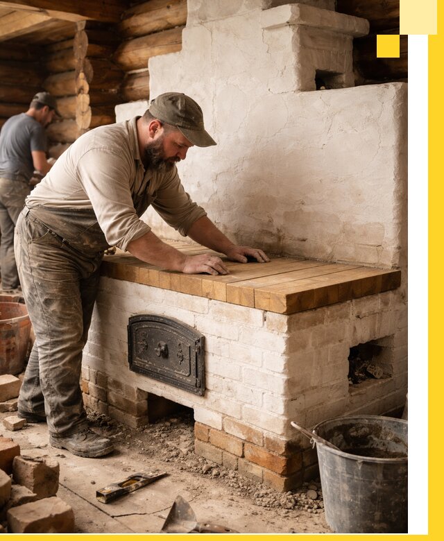 Проектирование и установка русской печи с лежанкой в Владикавказе