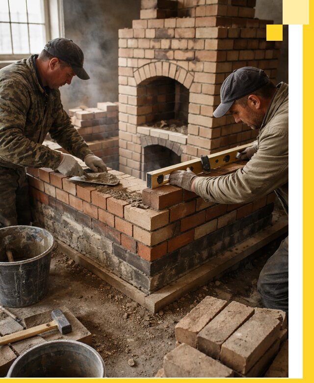 Изготовление и монтаж печей и каминов из кирпича в Владикавказе