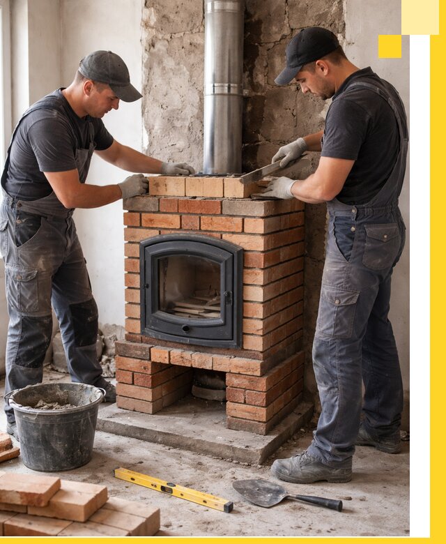 Монтаж печи камина под ключ в Владикавказе с гарантией и пусконаладкой