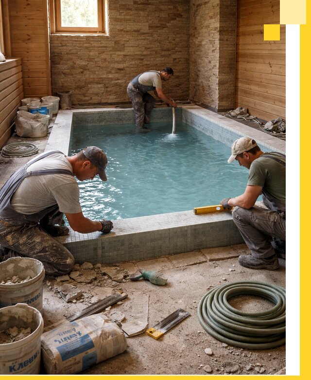 Проектирование и строительство бассейнов для бани в Владикавказе