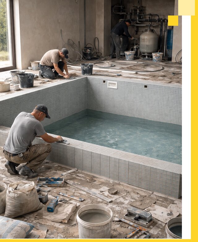 Строительство и монтаж бассейнов в помещении в Владикавказе