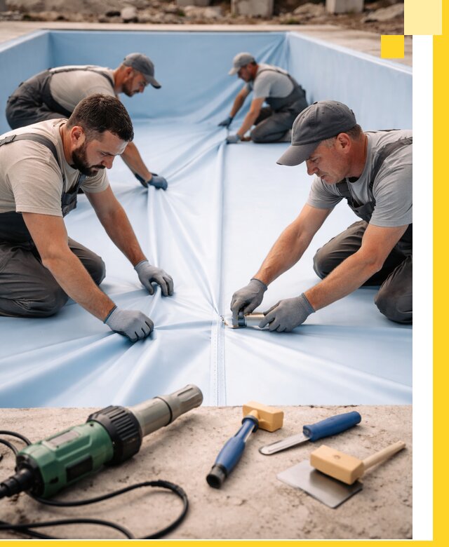 ПВХ пленка для бассейнов с монтажом и гарантией в Владикавказе