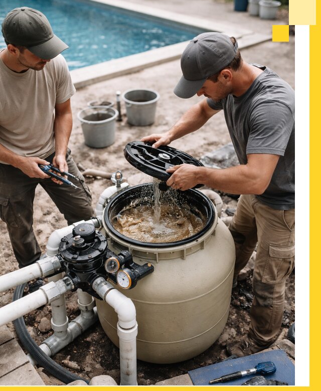 Установка и обслуживание песочных фильтров для бассейнов в Владикавказе