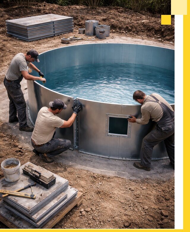 Круглые бассейны под ключ в Владикавказе проектирование и монтаж