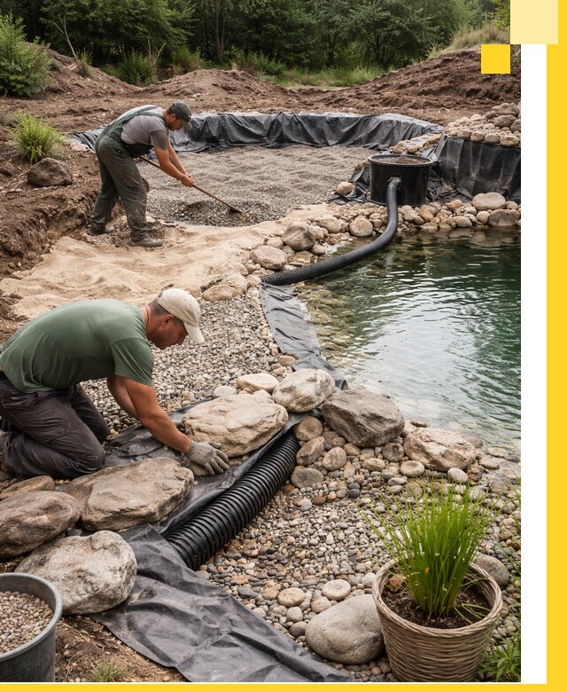 Строительство природных бассейнов и озер в Владикавказе под ключ