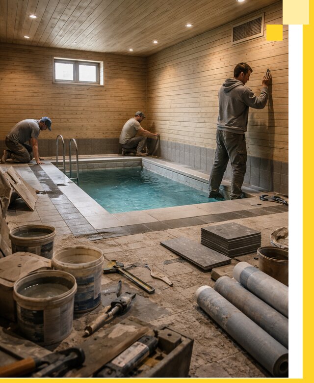 Строительство бани с бассейном и сауной под ключ в Владикавказе