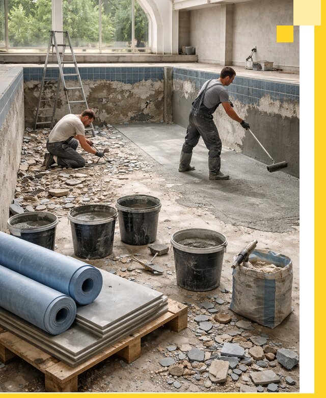 Реконструкция бассейнов в Владикавказе: ремонт, гидроизоляция