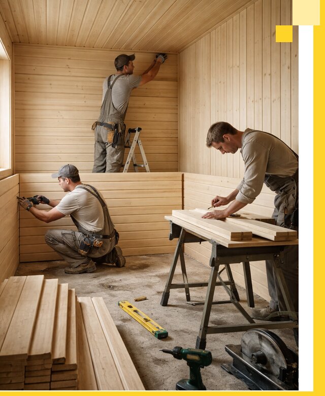 Обшивка саун в Владикавказе из натуральной древесины под ключ