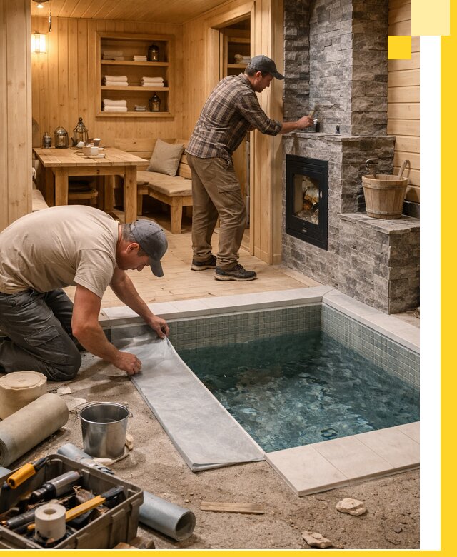 Строительство бань с комнатой отдыха под ключ в Владикавказе