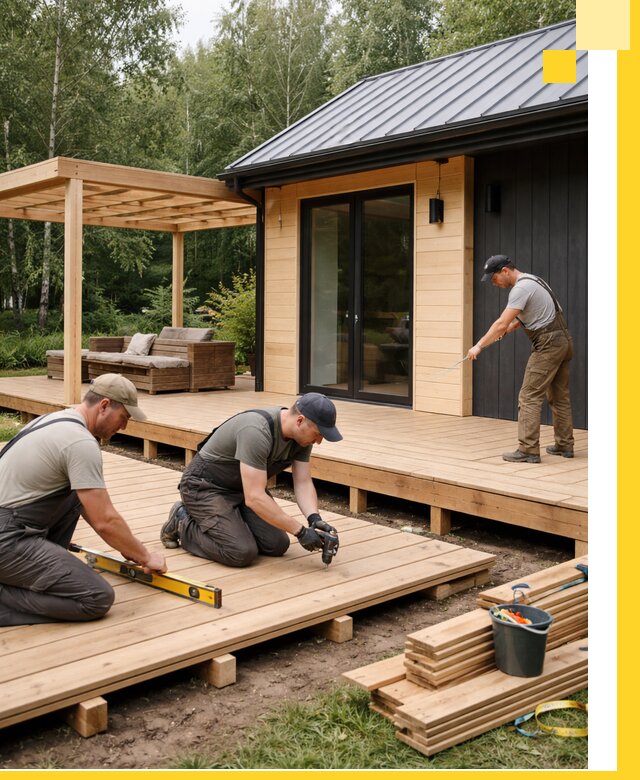 Строительство бань с террасой и бассейном под ключ в Владикавказе