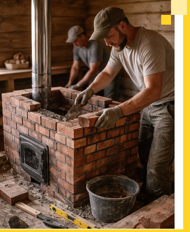 Кирпичные печи для бани под ключ в Владикавказе, проект и монтаж