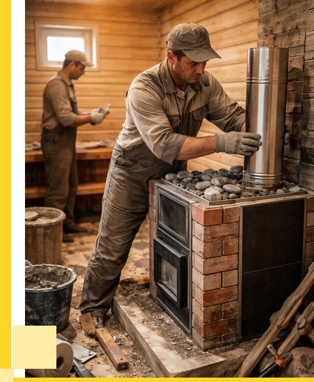 Монтаж печи в бане под ключ в Владикавказе от 20616 р. | ЭриданВкз