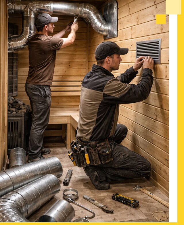 Проектирование и монтаж вентиляции бани в Владикавказе под ключ