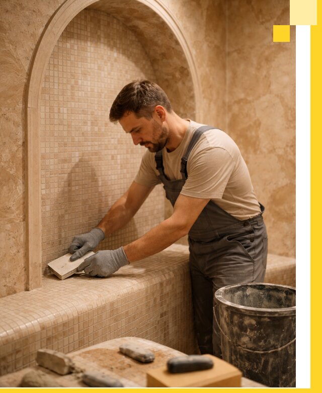 Профессиональная отделка хамамов с мозаикой под ключ в Владикавказе