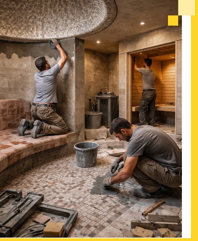 Проект и строительство хамама бани и сауны под ключ в Владикавказе