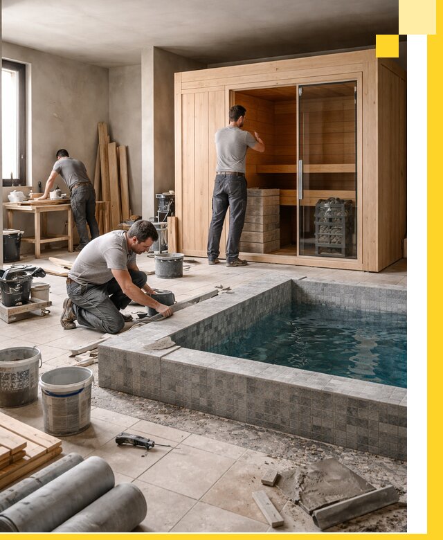 SPA зоны под ключ с бассейном сауной и печью в Владикавказе